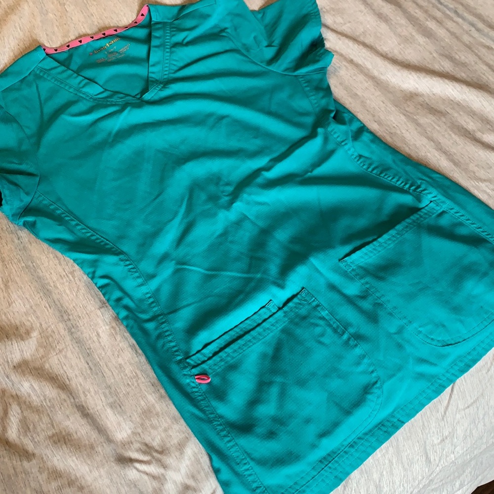 heartSoul teal scrub top size small